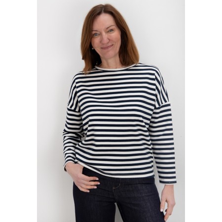 Chalk Rebecca Navy And Ecru Stripe Top - Multicoloured