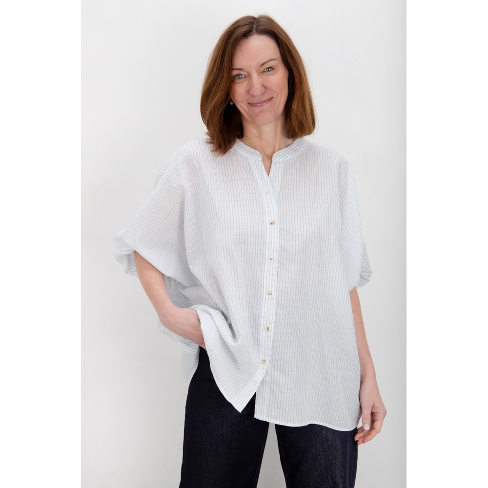 Chalk Scarlett Stripe Shirt  Blue / Ecru