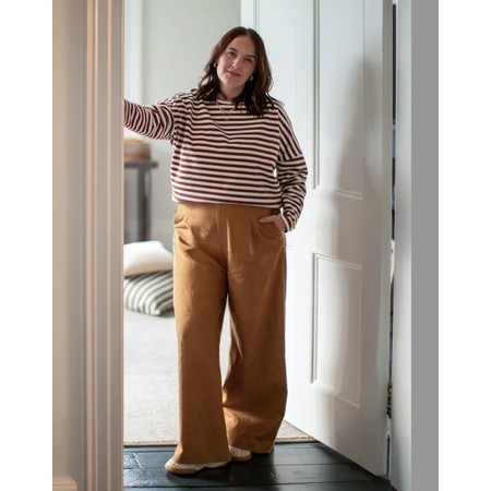 Chalk Rebecca Tobacco And Ecru Stripe Top - Beige