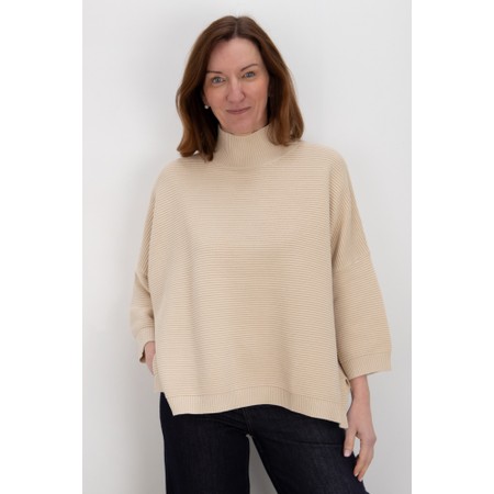 Chalk Vicki Sand Cotton Rib Jumper - Beige