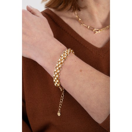 Chalk Mesh Gold Chain Bracelet - Gold
