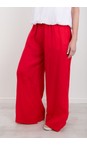 Chalk Red Thea Linen Pant  