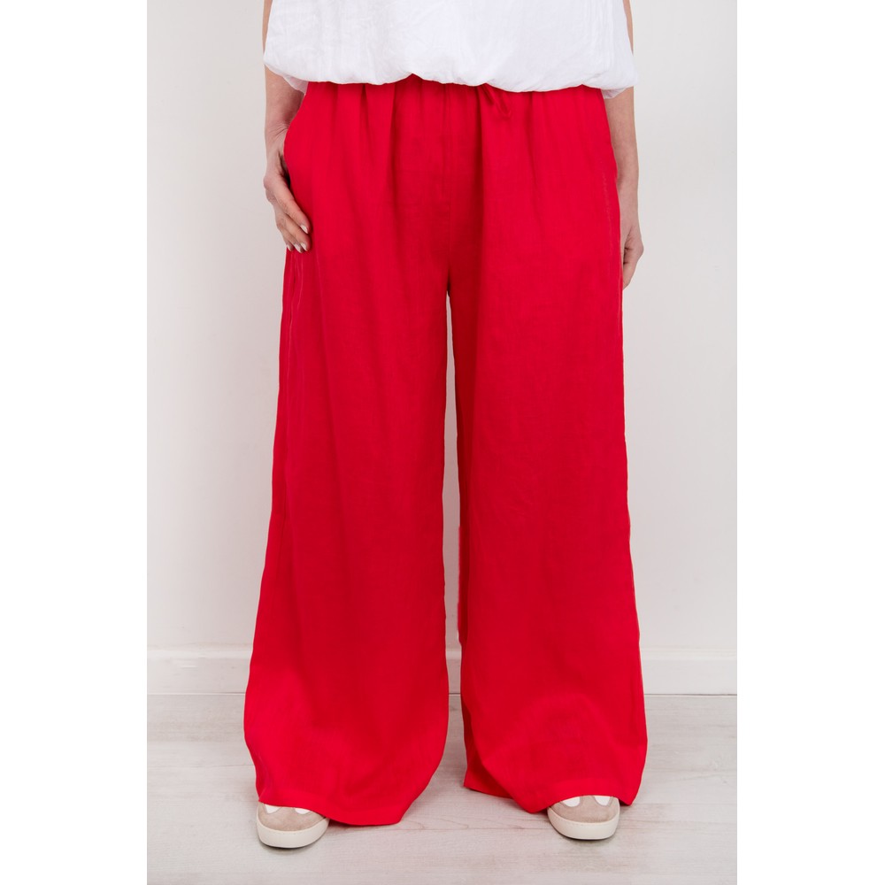 Chalk Thea Linen Pant Red