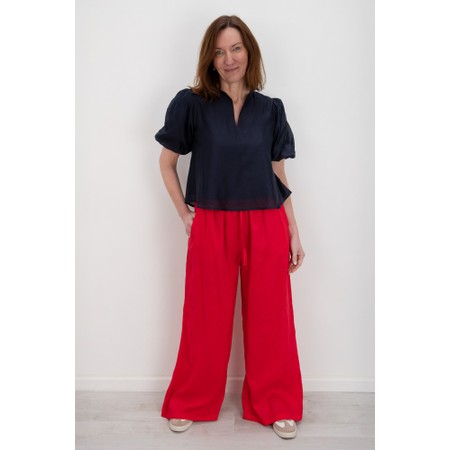 Chalk Thea Linen Pant - Red