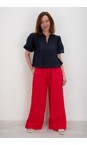 Chalk Red Thea Linen Pant  