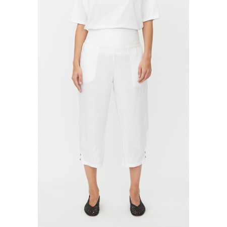 Masai Clothing MaPenna White Linen Tapered Trouser - White