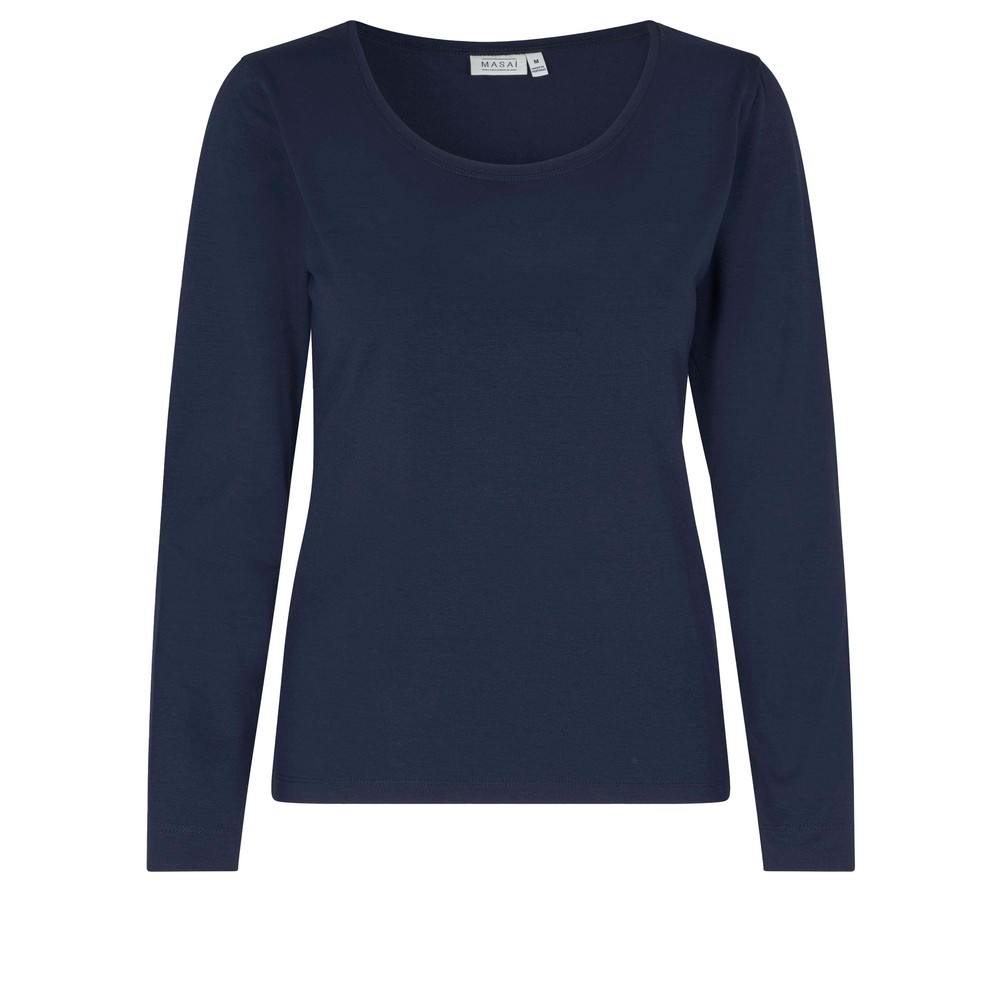 Masai Clothing MaCreama Navy Jersey Basic Top Navy