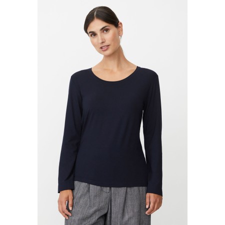 Masai Clothing MaCreama Navy Jersey Basic Top - Blue