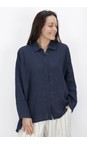 Mama B Blu Accesa L Blu Oversized Button Shirt  