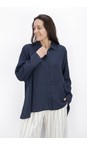 Mama B Blu Accesa L Blu Oversized Button Shirt  