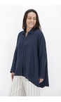 Mama B Blu Accesa L Blu Oversized Button Shirt  