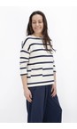 Mama B Blu Buccia Blu Stripe Patch Pocket Fleece Jumper  