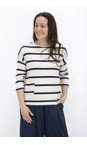 Mama B Blu Buccia Blu Stripe Patch Pocket Fleece Jumper  