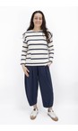 Mama B Blu Buccia Blu Stripe Patch Pocket Fleece Jumper  