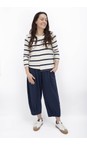 Mama B Blu Crema M Blu Stripe Fleece Cardigan  