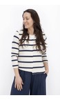 Mama B Blu Crema M Blu Stripe Fleece Cardigan  