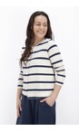 Mama B Blu Crema M Blu Stripe Fleece Cardigan  
