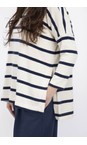 Mama B Blu Emotiva R Blu Relaxed Stripe Eco Fleece Jumper  