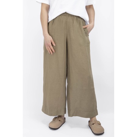 Mama B Pollo L Cumino Wide Crop Leg Trouser - Beige