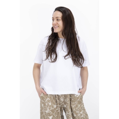 Mama B Giovedi U Bianco Plain Boxy Top - White