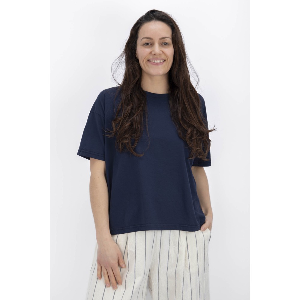 Mama B Giovedi U Blu Plain Boxy Top Blu