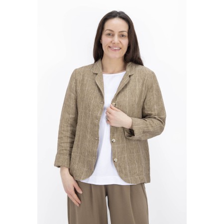 Mama B Adel A/E Cumino Fitted Check Jacket - Beige