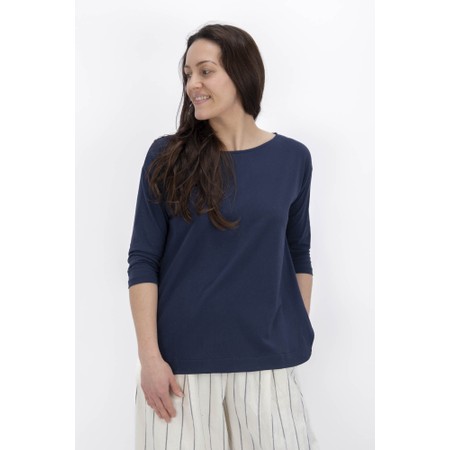 Mama B Tavolara U Blu Plain Jersey Top - Blue