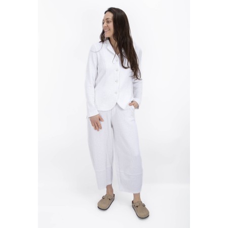 Mama B Adel J Bianco Fitted Crinkle Jacket - White