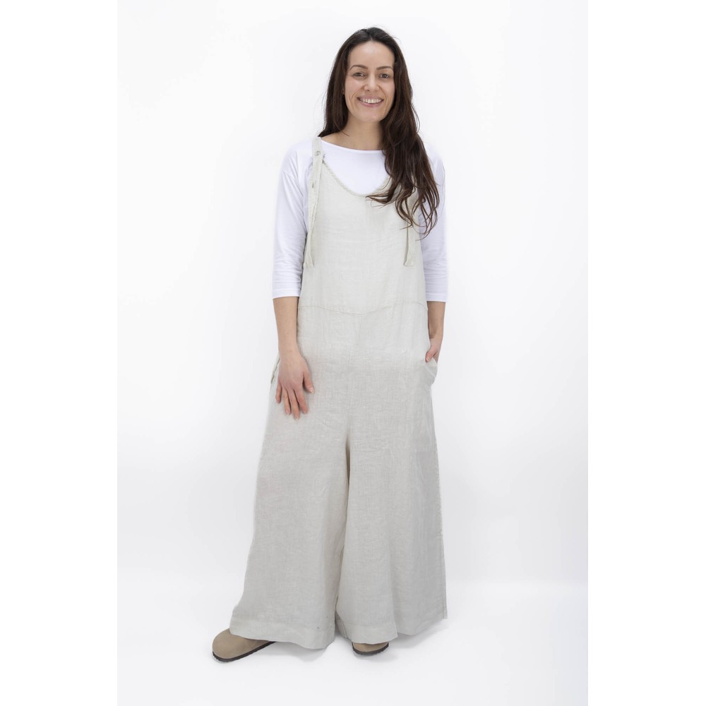 Mama B Finet L Plain Linen Jumpsuit Calce