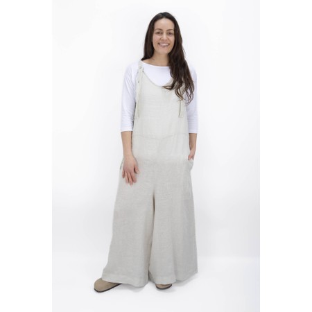 Mama B Finet L Plain Linen Jumpsuit - Grey