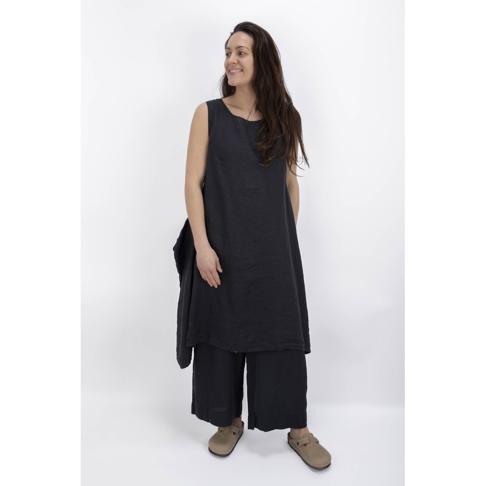 Mama B Lime L Antracite Plain Twisted Hem Dress Antracite