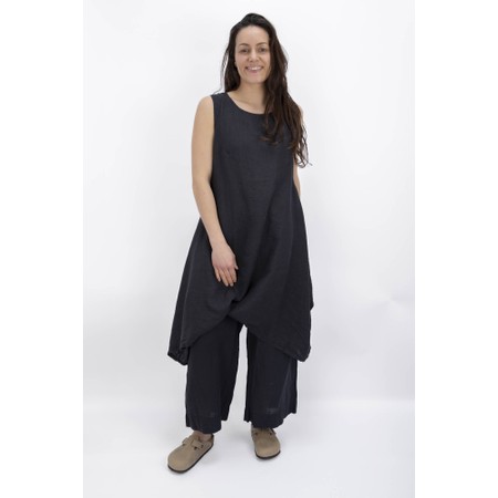 Mama B Lime L Antracite Plain Twisted Hem Dress - Grey