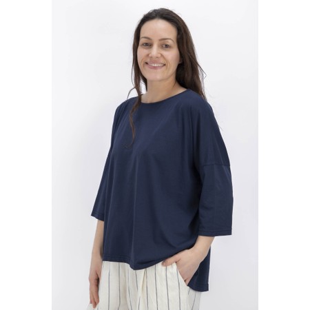 Mama B Agosto U Blu Plain Top - Blue