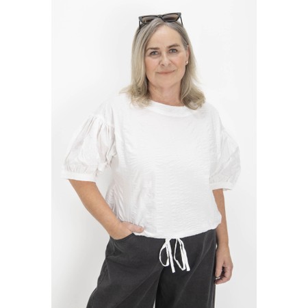 NOEN Drawstring Hem Top - Off-White