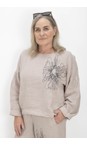 NOEN Sand 14 Embroidered Floral Linen Top  