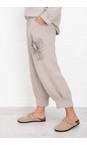 NOEN Sand 14 Embroidered Floral Linen Trouser  