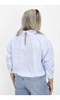 NOEN Blue 61 Blouson Stripe Cropped Shirt  