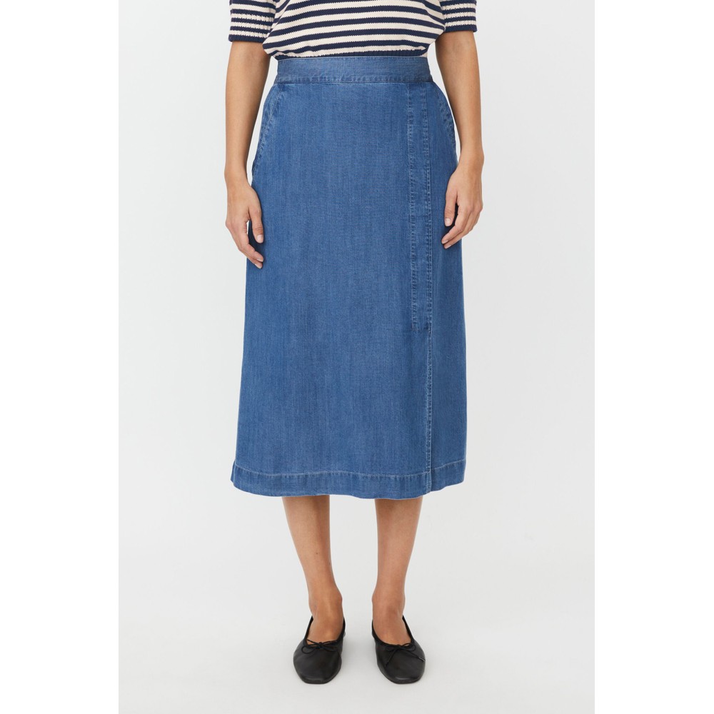 Masai Clothing MaSelithia Denim Midi Skirt Blue Denim
