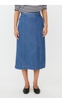 Masai Clothing Blue Denim MaSelithia Denim Midi Skirt  