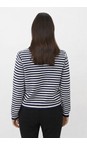 Masai Clothing Navy Blazer MaLucanja Navy Blazer Knit Stripe Cardigan  