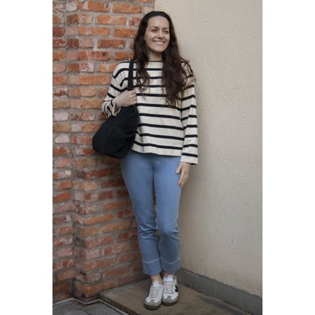 Robell Bella 09 Light Denim Ankle Crop Jean with Cuff - Blue