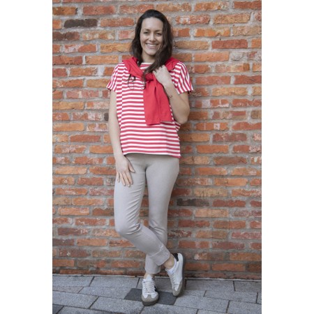 Robell Bella 09 Sand Ankle Crop Jean with Cuff - Beige