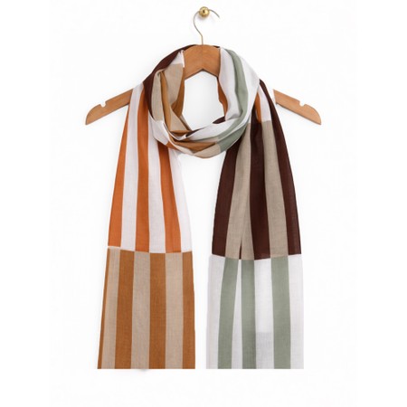 V.Fraas Fraas Double Espresso Print Cotton Scarf - Brown