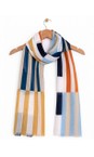 V.Fraas 524 True Blue Fraas True Blue Printed Cotton Scarf  