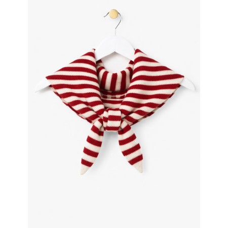 Gemini Label Accessories Triangle Neck Red Stripe Supersoft Wool Scarf - Red