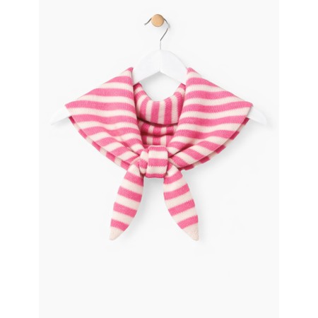 Gemini Label Accessories Triangle Neck Pink Stripe SuperSoft Wool Scarf - Pink