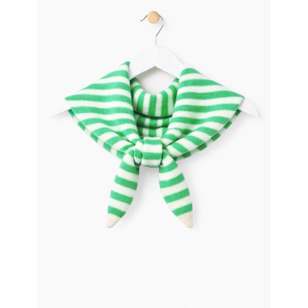 Gemini Label Accessories Triangle Neck Green Stripe SuperSoft Wool Scarf - Green