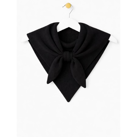 Gemini Label Accessories Triangle Neck Black Plain Supersoft Wool Scarf - Black