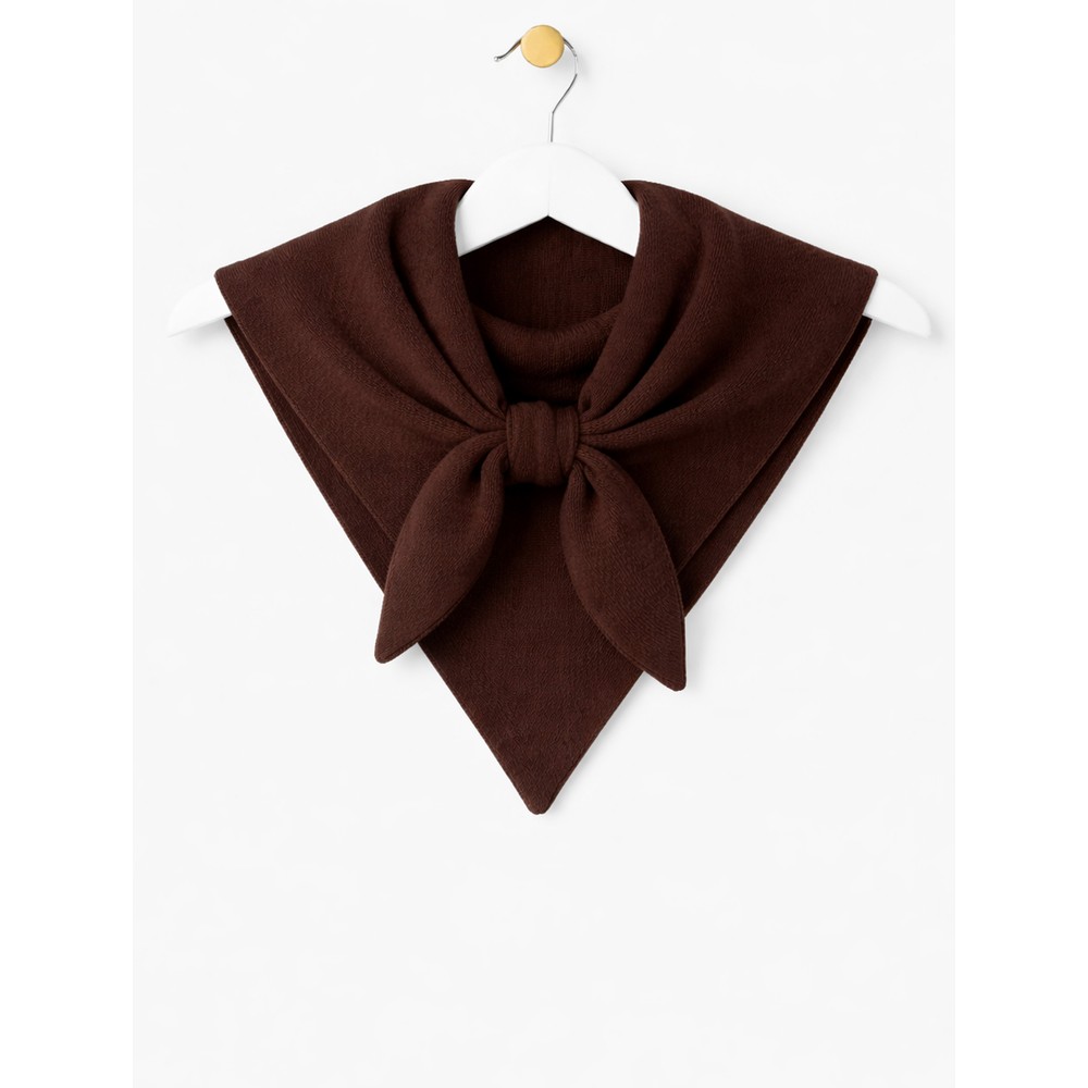 Gemini Label Accessories Triangle Neck Chocolate Plain Supersoft Wool Scarf Chocolate