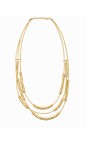 Suzie Blue Gold Gold Triple Strand Snake & Bead Necklace  